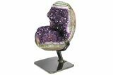 Amethyst Geode Section With Metal Stand - Uruguay #153327-4